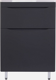 Style Line Тумба под раковину Бергамо Мини 60 черная Люкс антискрейтч Plus – фотография-1